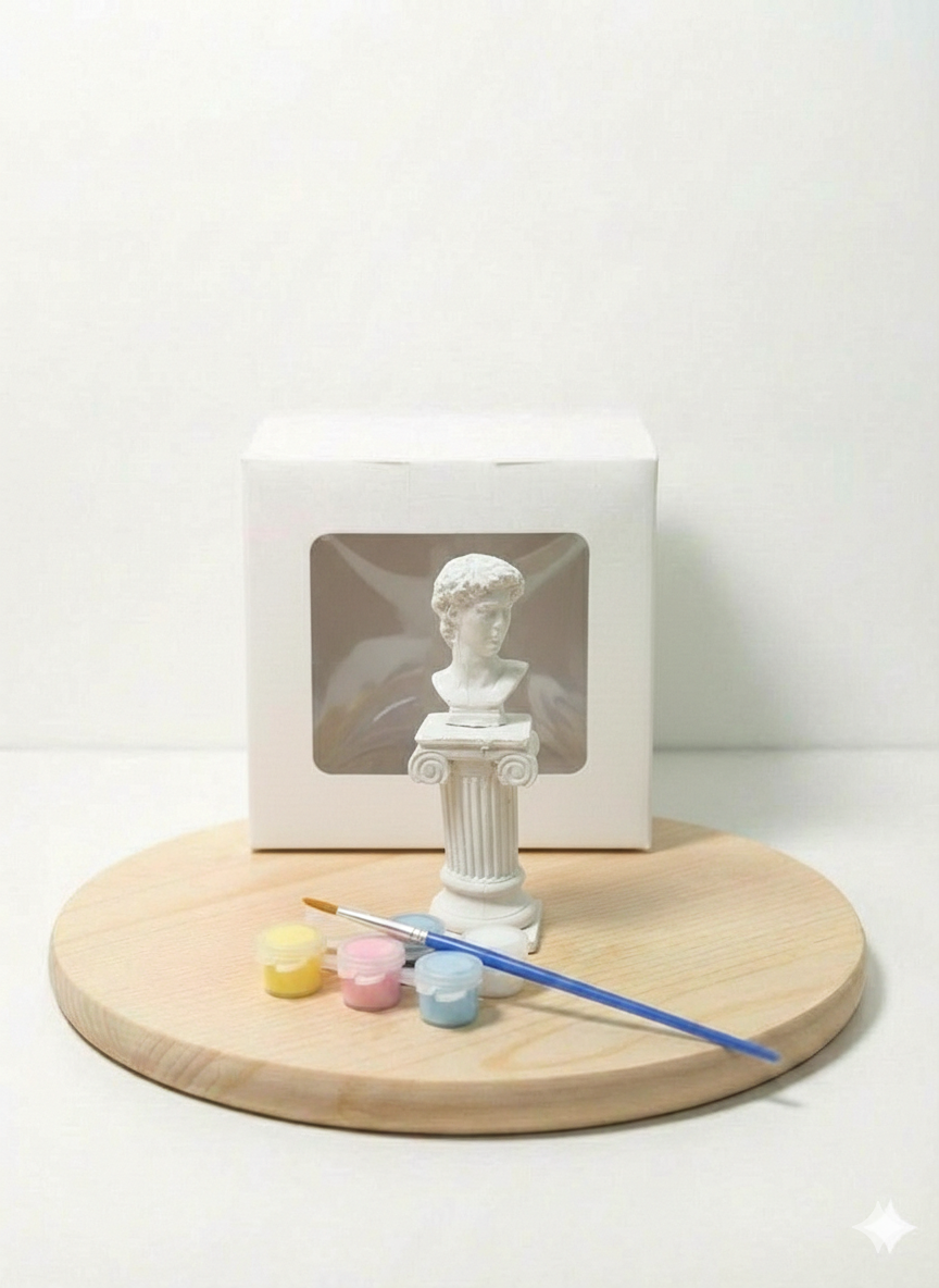 Antik Büst + 6 Adet Boya + 2 Adet Fıça