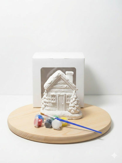 Tütsülük Kış Evi + 6 Renk Boya + 2 Fırça